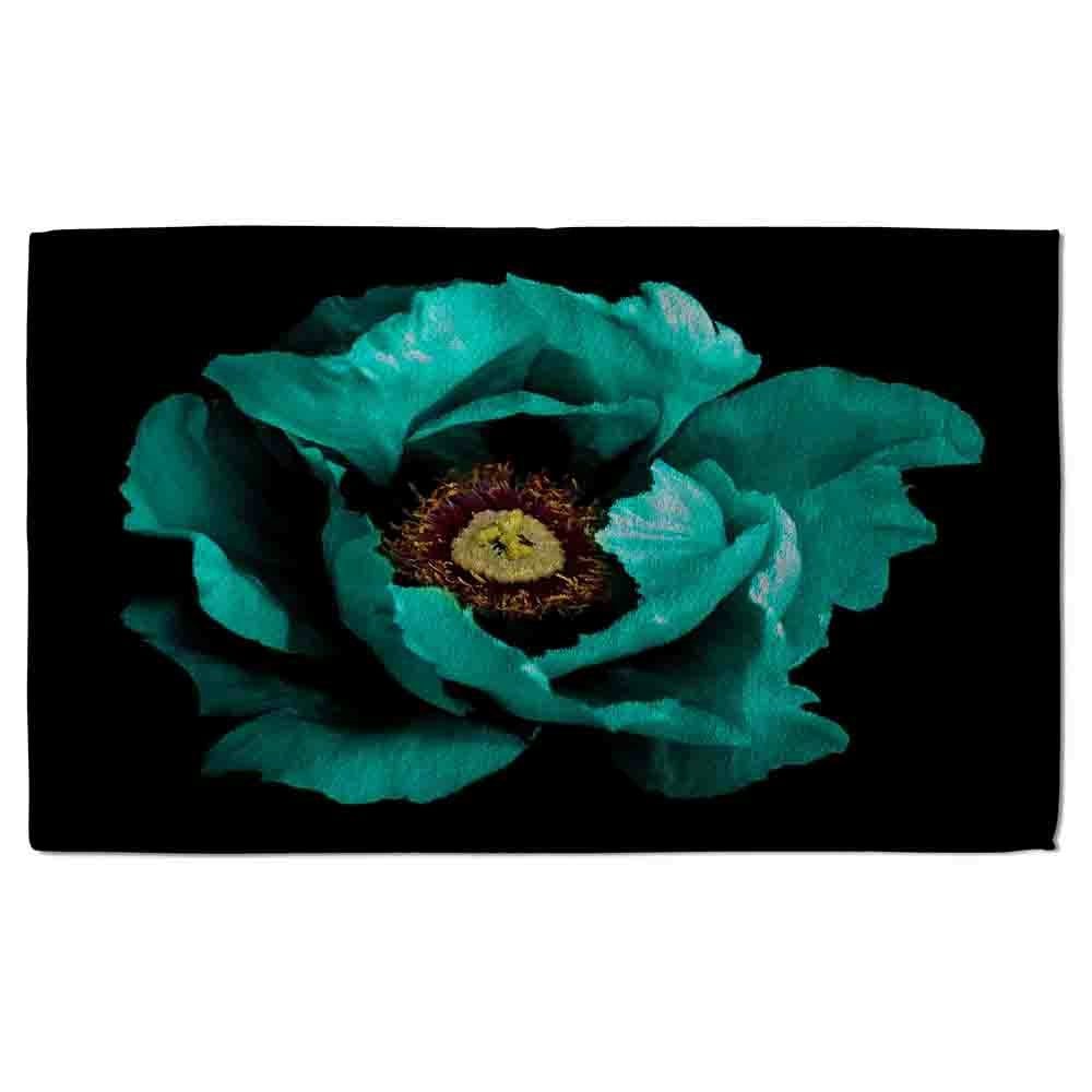 Benjamin Tate Design Cyan Peony Flower (Bath Towel)