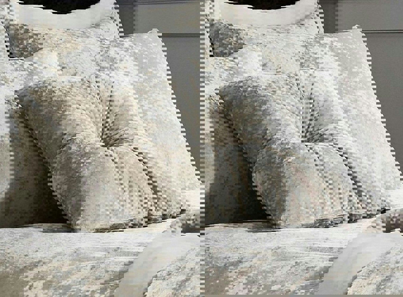 Catherine Lansfield Crushed Velvet Natural Filled Cushion