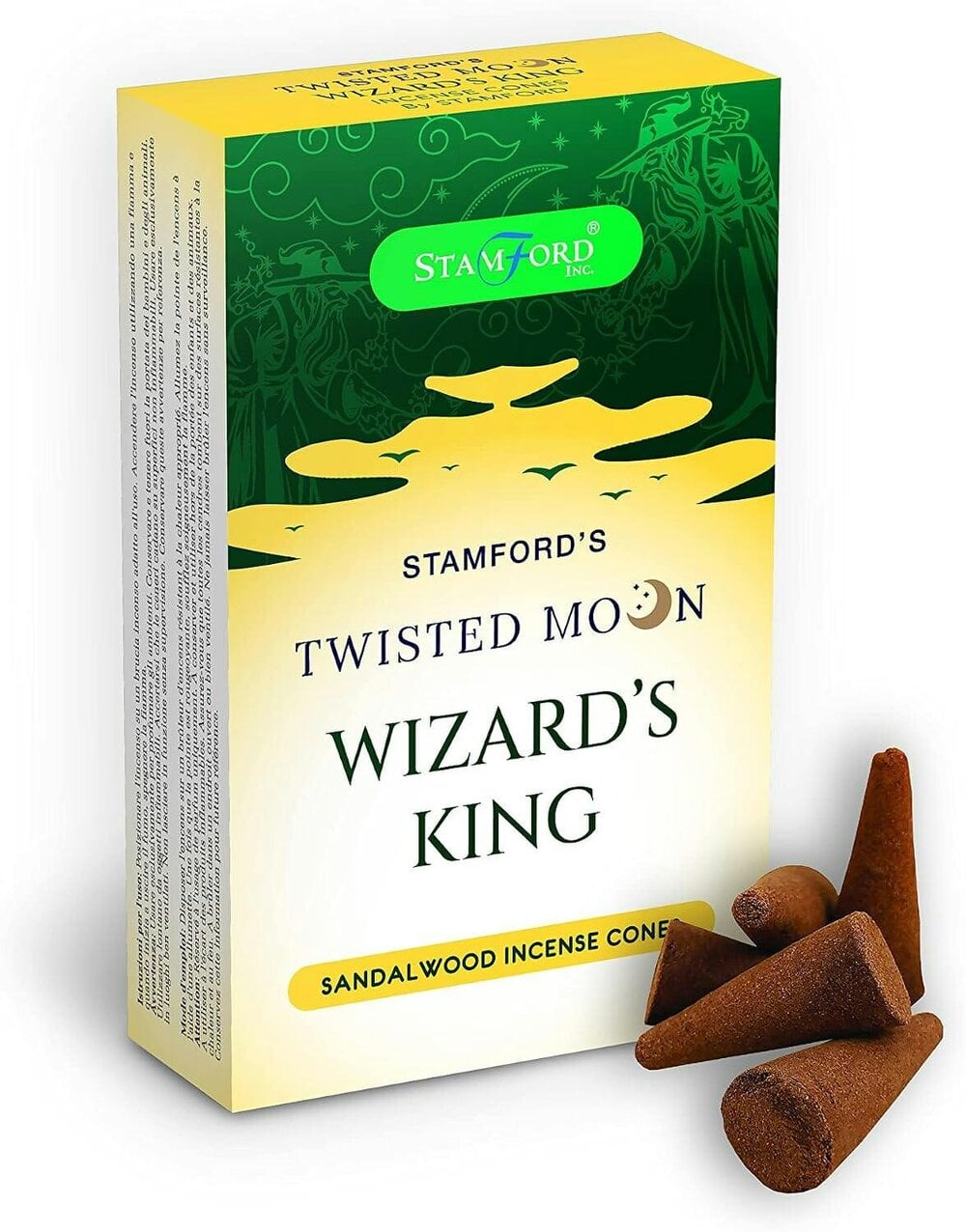 Stamford Twisted Moon Wizard's King Sandalwood Incense Cones, 180 cones