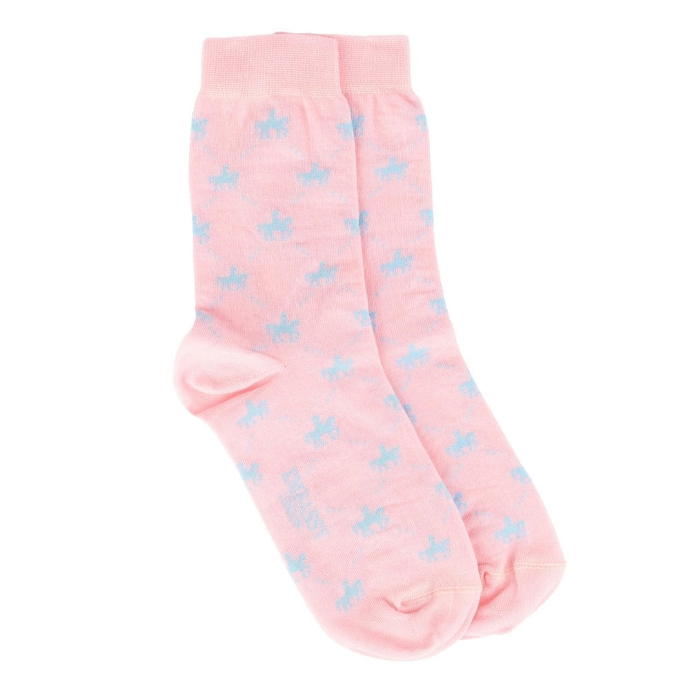 Embassy London Footsie - Pink - Men's cotton crew socks size UK 6 to 12 in light pink