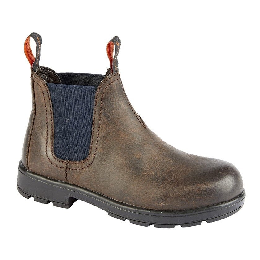 Roamers Boys Waxy Leather Ankle Boots - Brown