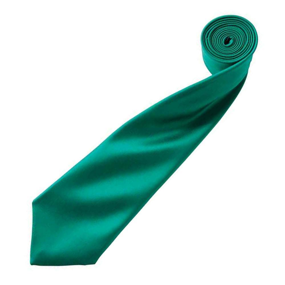 Premier Mens Plain Satin Tie (Narrow Blade) - Emerald