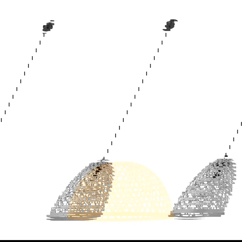 Hanging Ceiling Pendant Light Wicker Shade 1 x 40W E27 Hallway Feature Lamp Loops