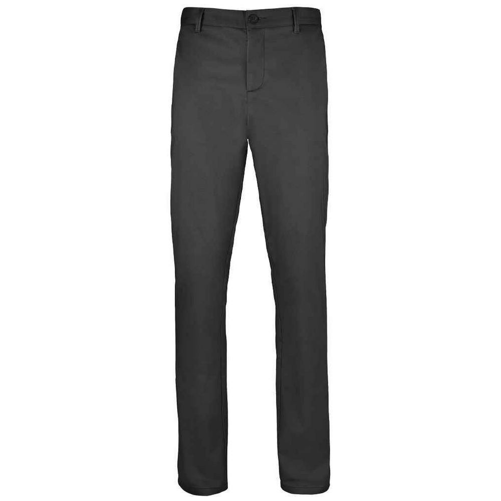 SOLS Mens Jared Stretch Slim Suit Trousers - Black - Black - 98% Cotton/2% Elastane