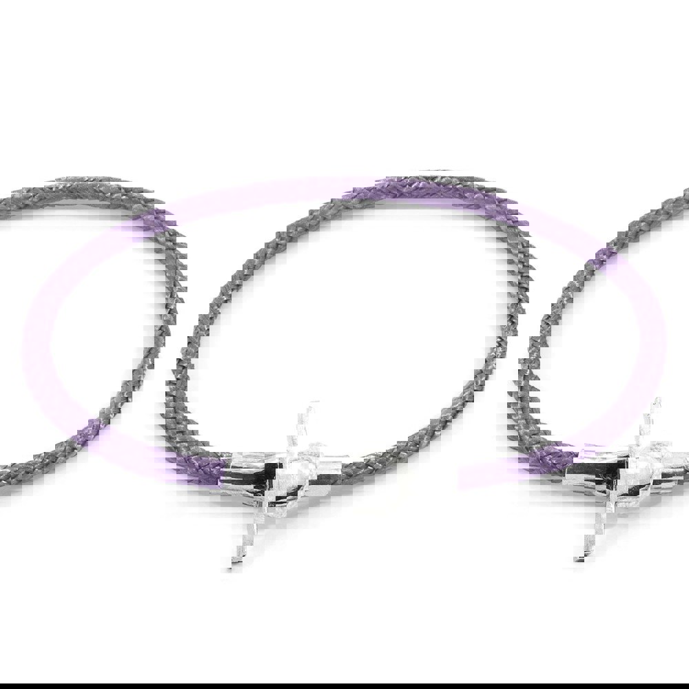 Anchor & Crew Lilac Purple Cambridge Silver and Rope Bracelet