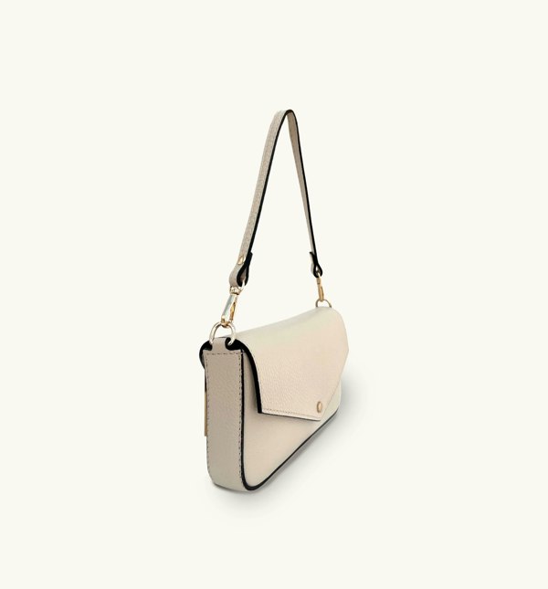 Apatchy London The Munro Leather Shoulder Bag - Stone