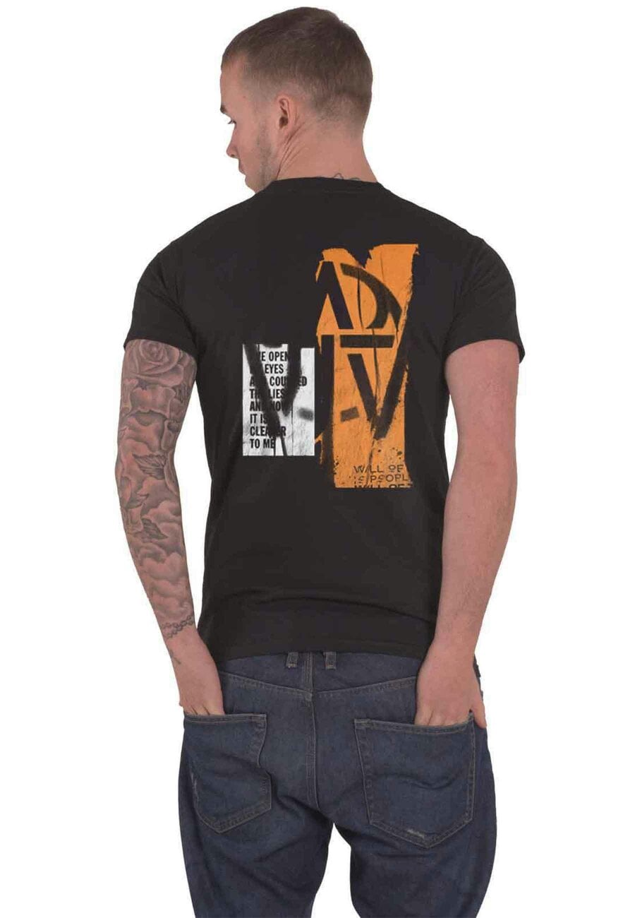 Muse Will Of The People Orange Stencil T Shirt