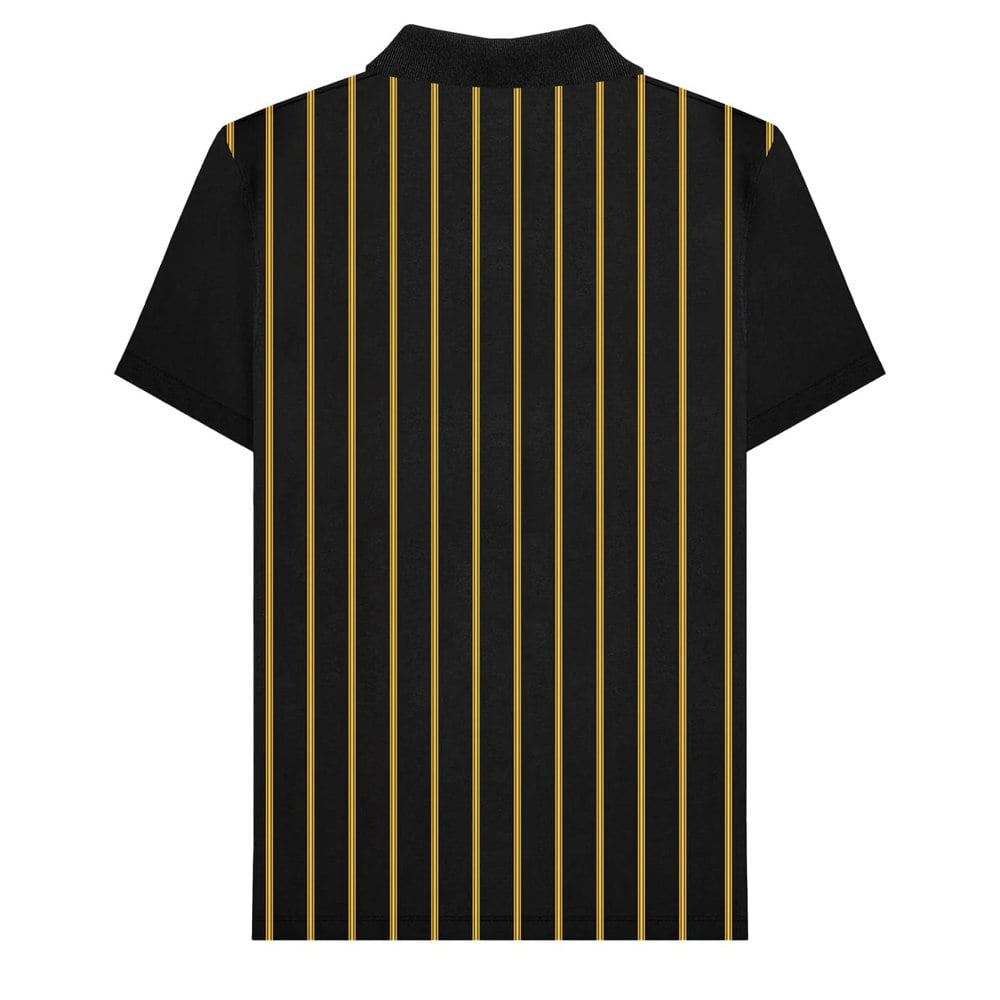 Lambretta Mens Pinstripe Polo Shirt - Black/Gold