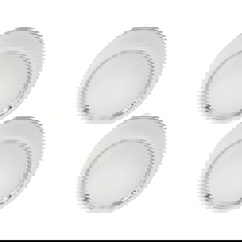 2 PACK Wall Flush Ceiling Light Colour White Shade White Chrome Plastic LED 23W Loops