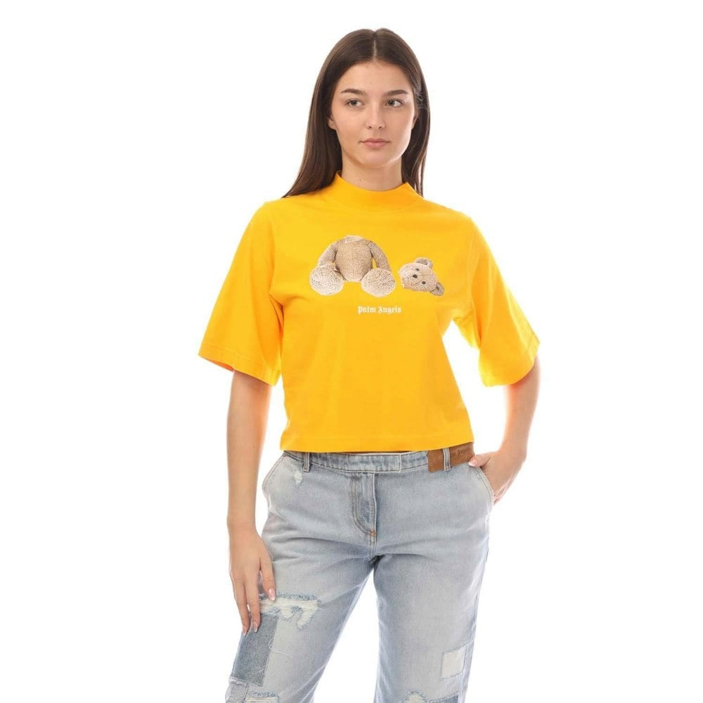Palm Angels Womens/Ladies Bear Fitted T-Shirt - Yellow
