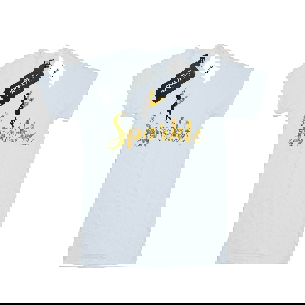 Disney Womens/Ladies Princess Tinker Bell Sparkle Time Cotton Boyfriend T-Shirt - White