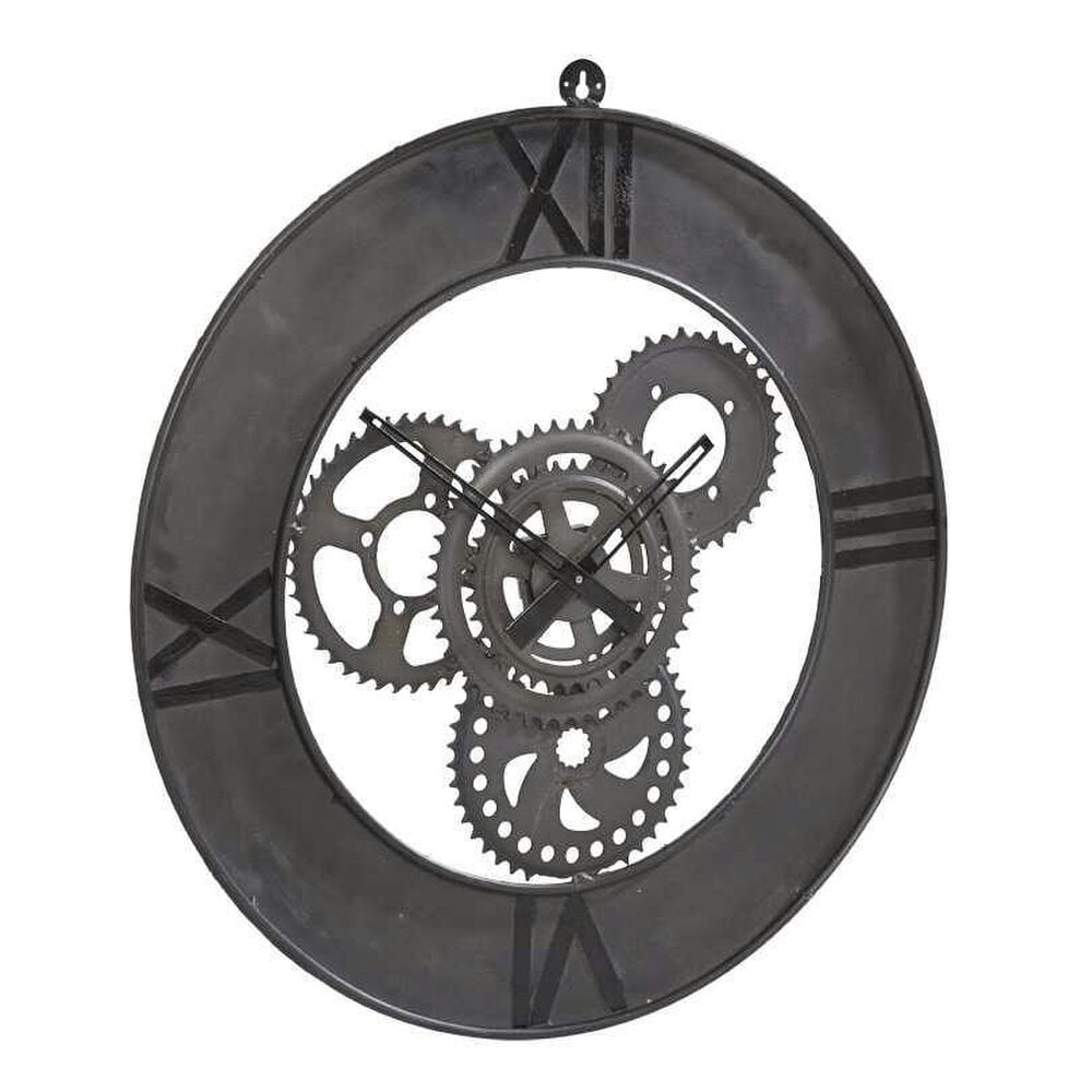 Wyld Haus Inari Industrial Metal Cogs Wall Clock Roman Numerals