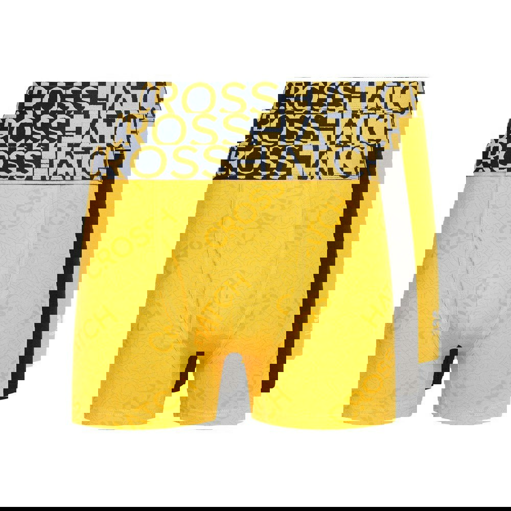 Crosshatch Mens Typan Boxer Shorts (Pack of 3) - Yellow