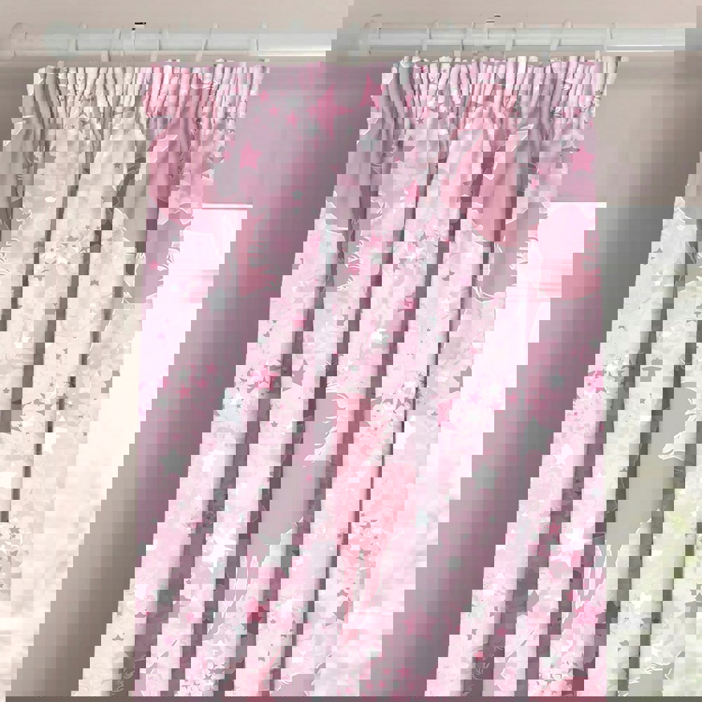 Velosso Unicorn Glow In Dark Pencil Pleat Curtains - 168cm x 183cm