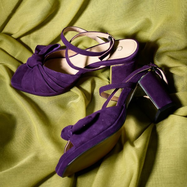 Lydia purple heels for wide feet