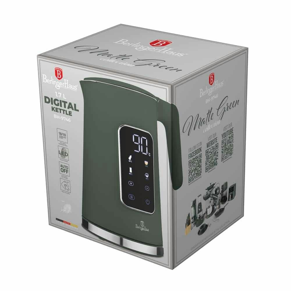 Berlinger Haus Digital Electric Kettle BH9746 Matte Green