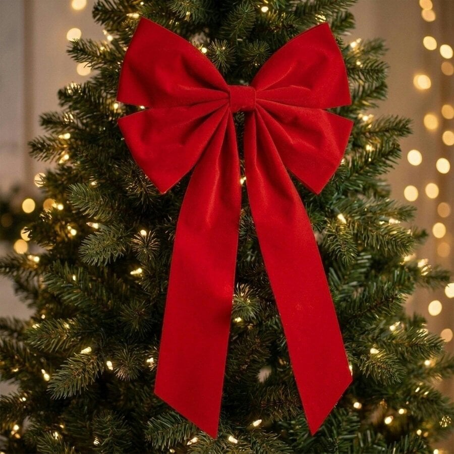 Garden Greatness Oversized Velvet Christmas Tree Bow Decoration