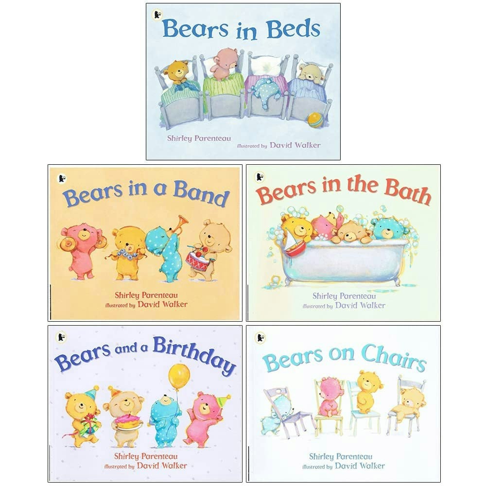 Shirley Parenteau 5 Books Set Bears in Beds, Bears in a Band, Bears In The Bath & more