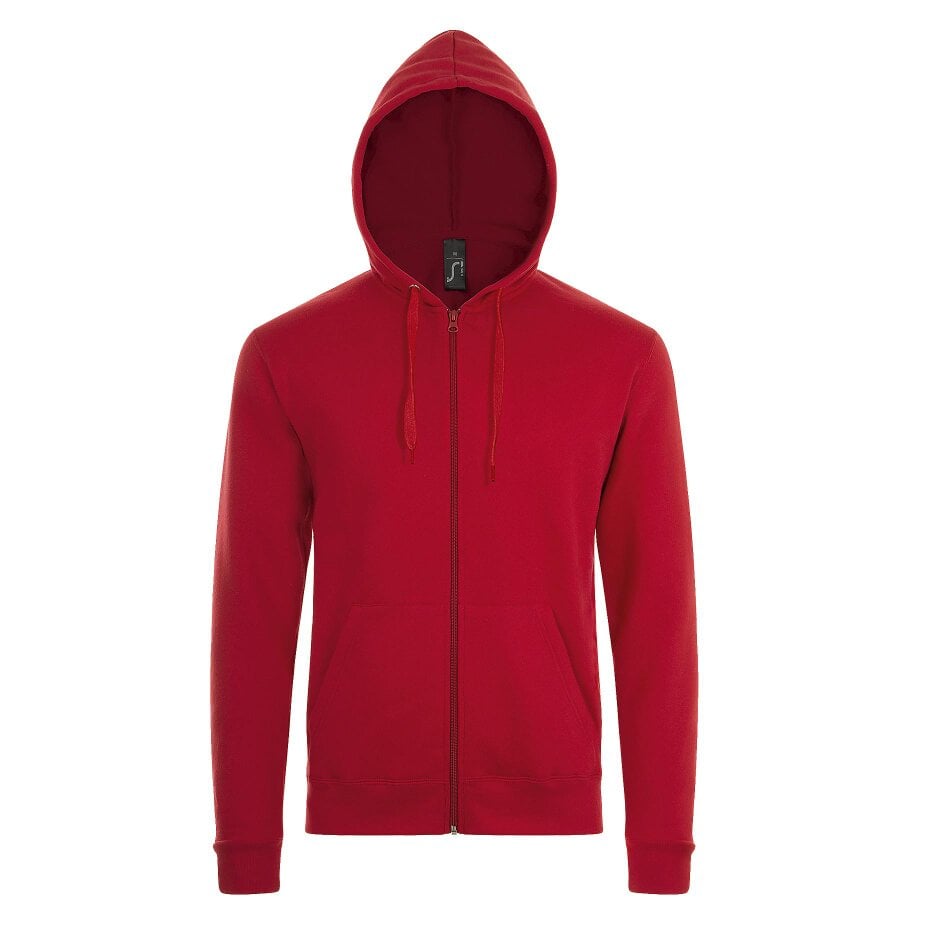 SOLS Mens Stone Zip Up Plain Hoodie - Red - Red - 50% Cotton/50% Polyester