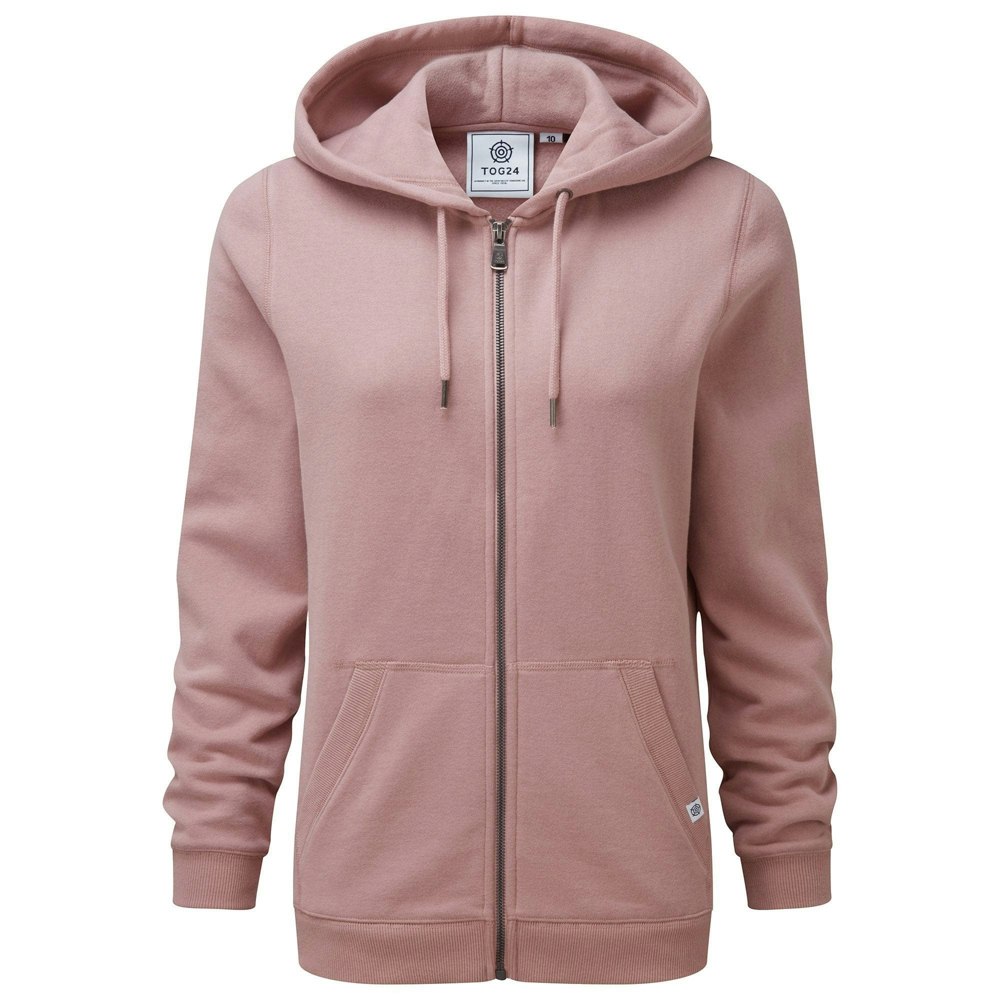 Tog24 Women's Pink Womens/Ladies Mia Full Zip Hoodie - Faded - Faded - Size 14 Uk