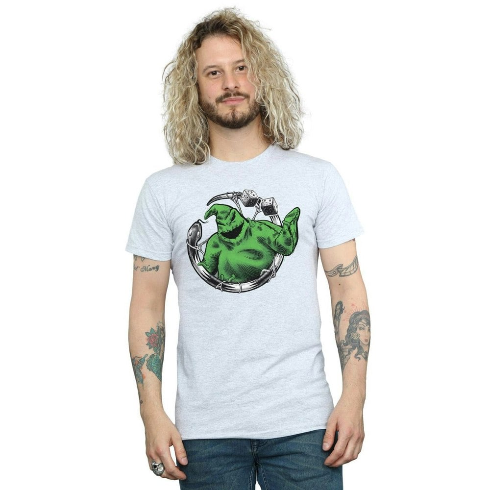 Disney Mens Nightmare Before Christmas Roll The Dice T-Shirt - Sports Grey