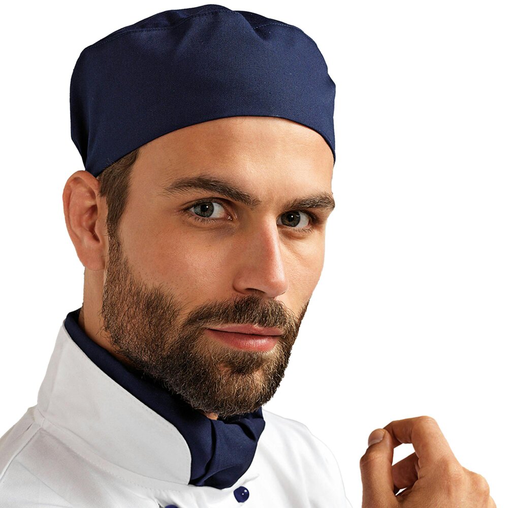 Premier Unisex Chefs Skull Cap (Pack of 2) - Navy