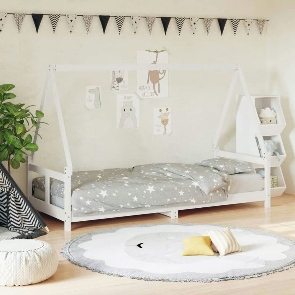 Berkfield Kids Bed Frame White 80x200 cm Solid Wood Pine