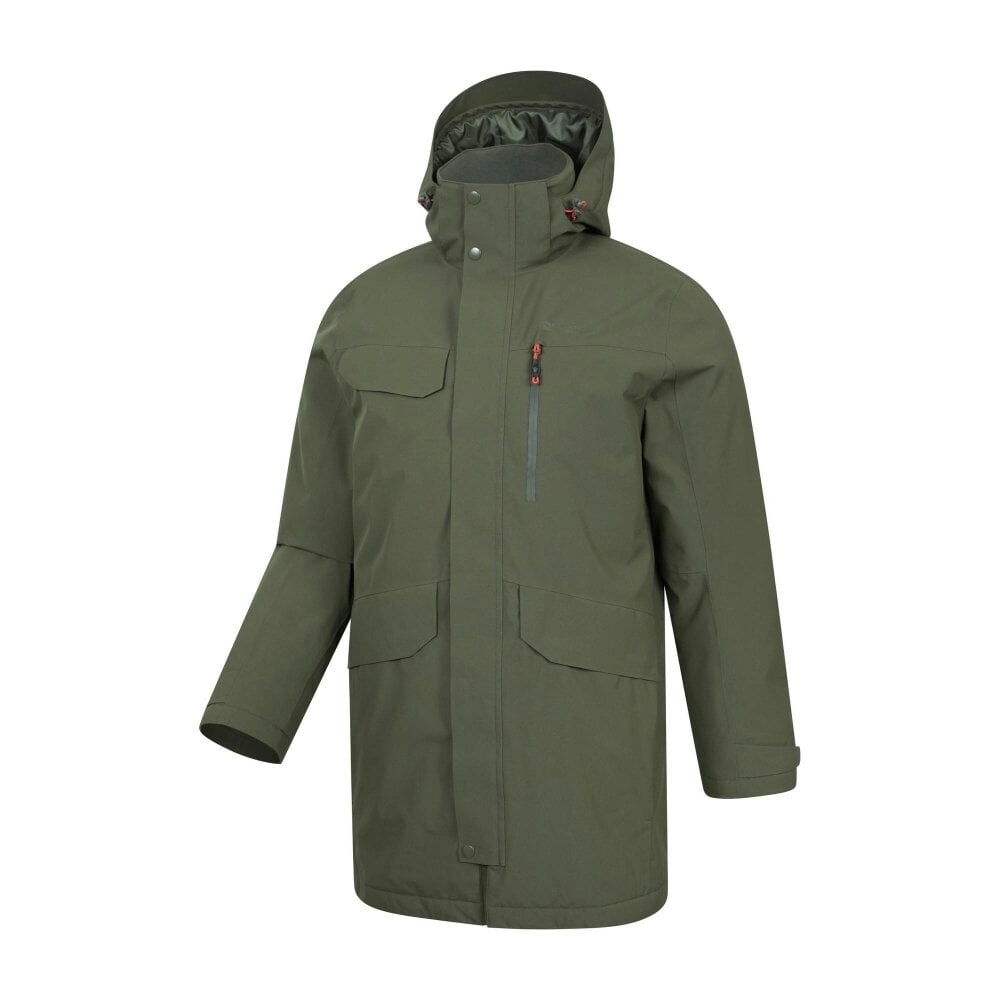 Mountain Warehouse Mens Reid Waterproof Padded Jacket - Green - XS - Green - 100% Mixed