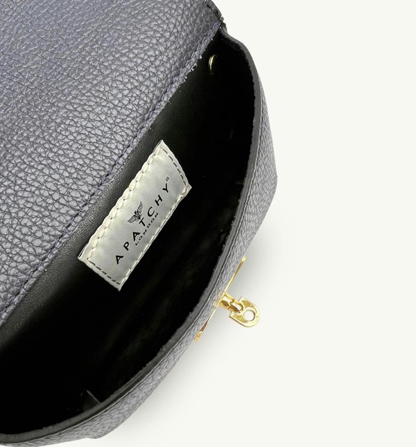 Apatchy The Mila Navy Leather Phone Bag