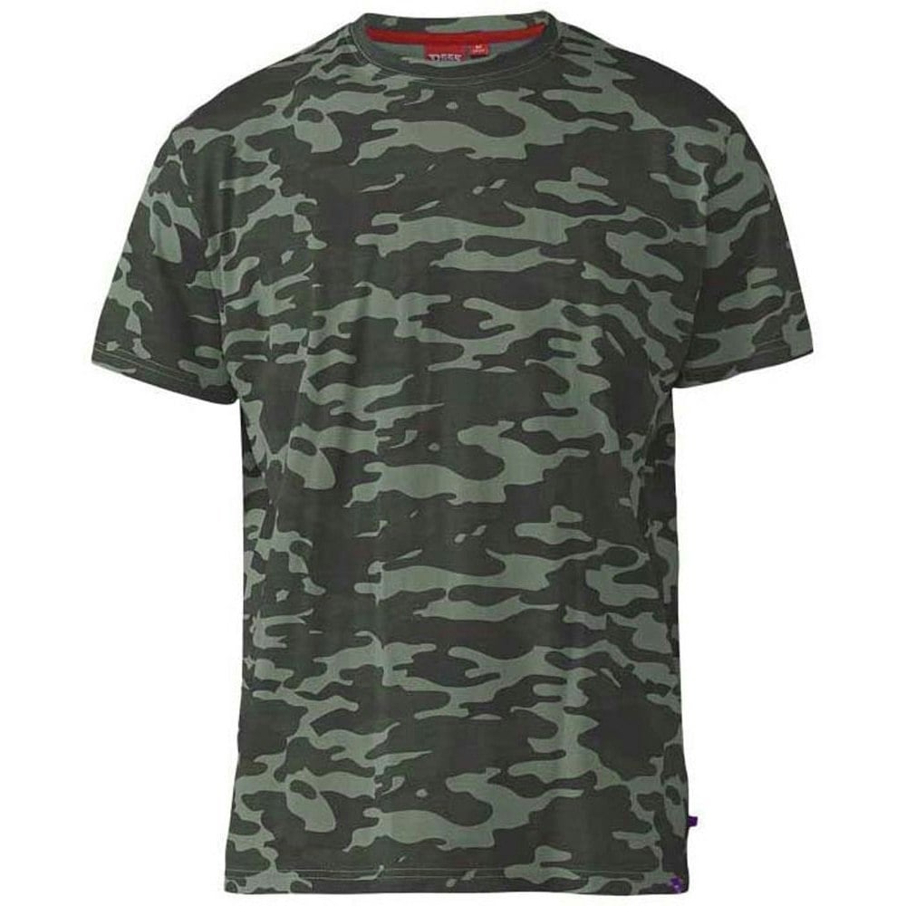 Duke Mens D555 Gaston Camouflage Kingsize Short-Sleeved T-Shirt - Jungle Camo