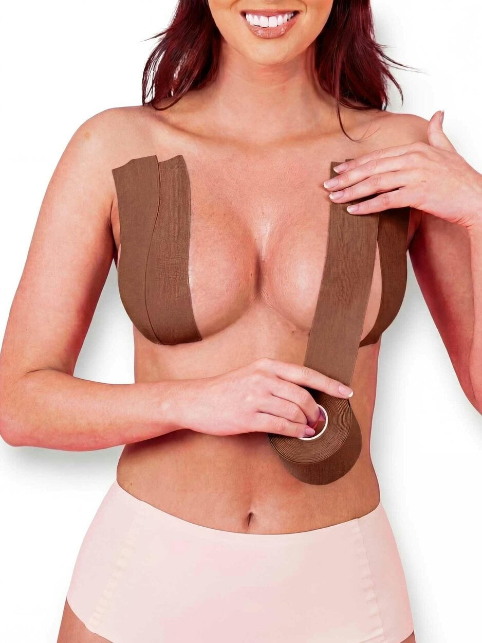 Perky Pear DIY Breast Lift Tape Roll-BROWN-A-DD Cups