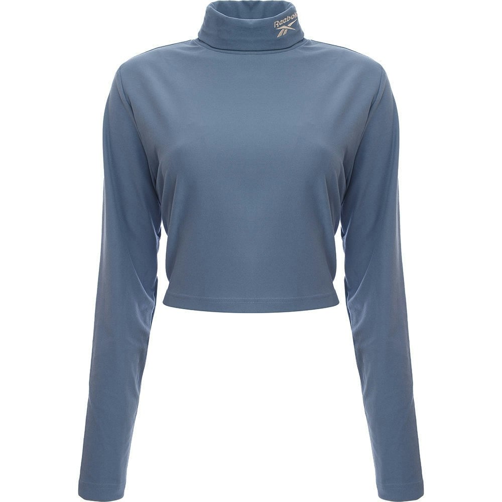 Reebok Womens Blue Pastel High Neck Crop Top