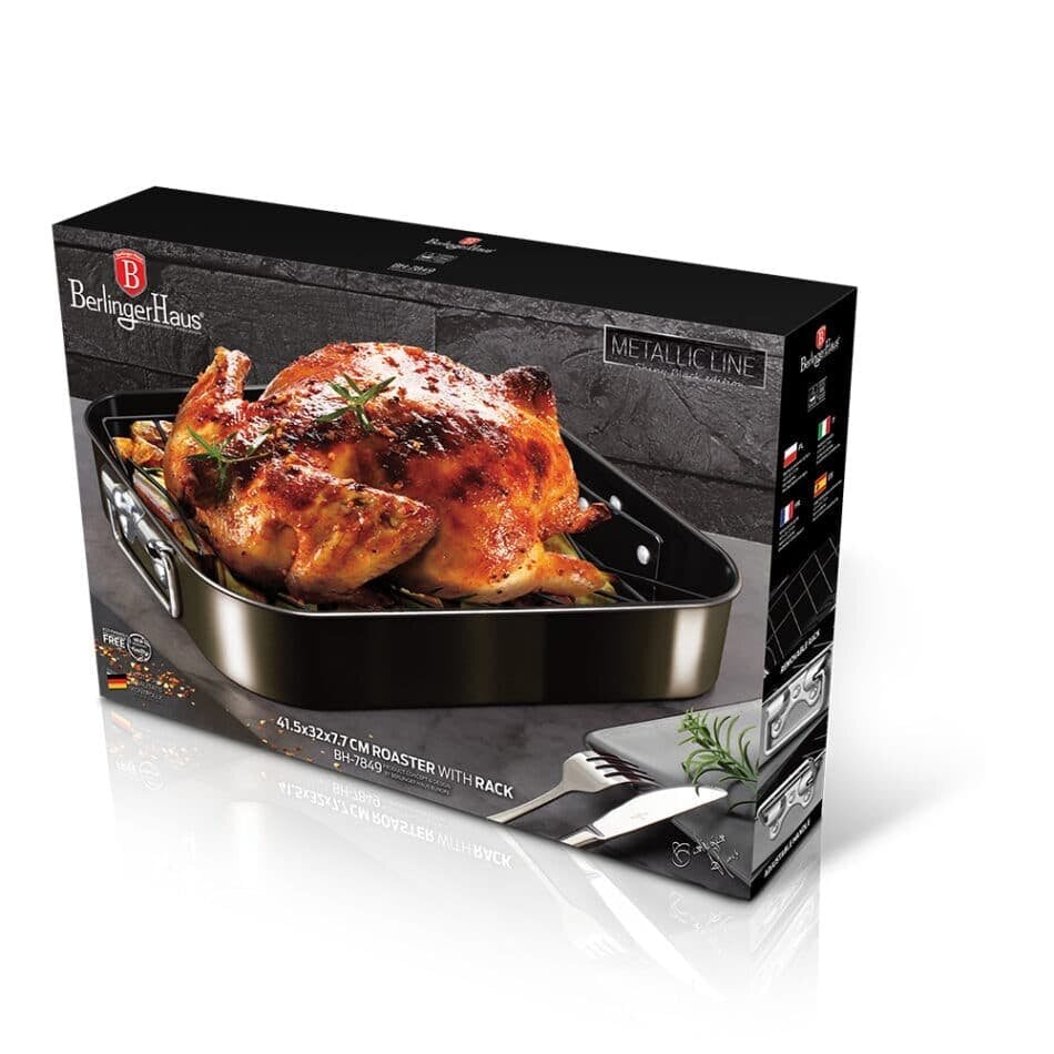 Berlinger Haus Roasting Pan and Rack Berlinger Haus BH-7849 Shiny Black
