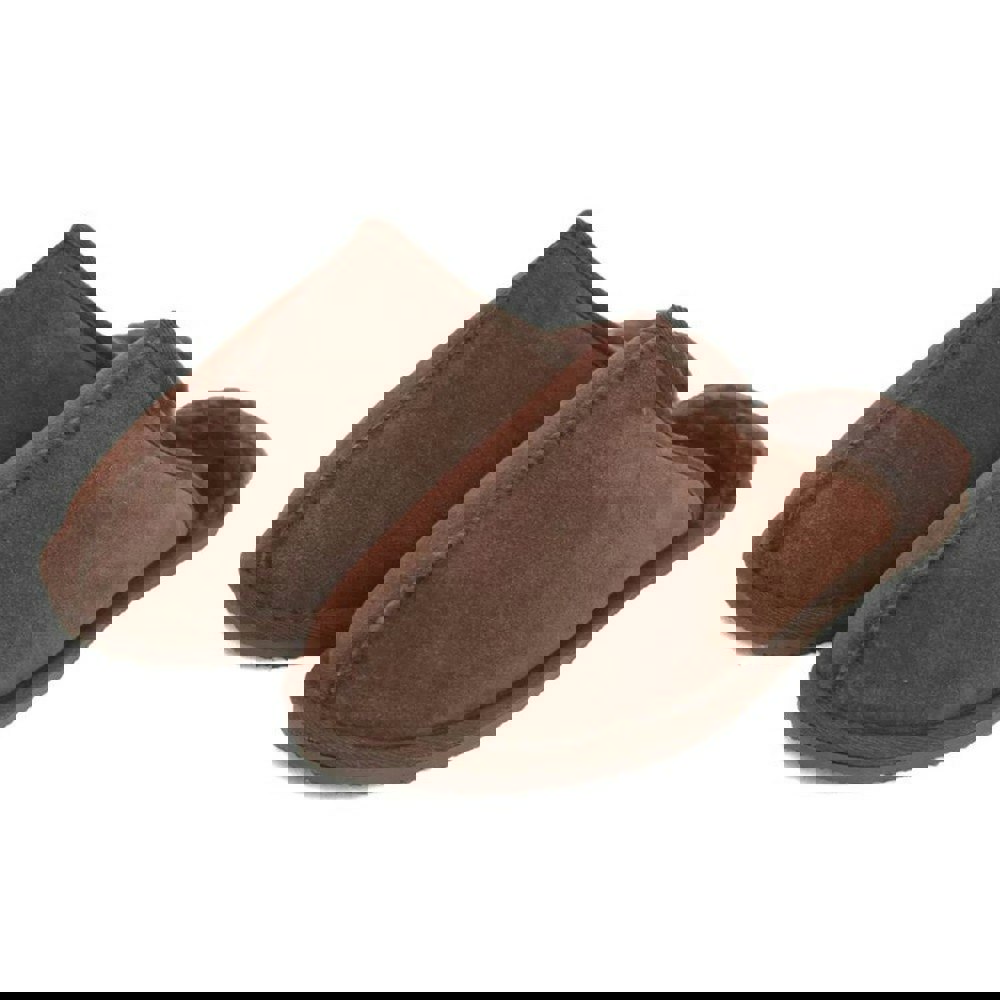 Eastern Counties Leather Unisex Adults Sheepskin Lined Mule Slippers - Chocolate