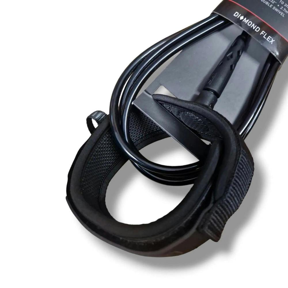 Ocean & Earth 9’0 Longboard Regular Knee Moulded Surfboard Leash Black - Black