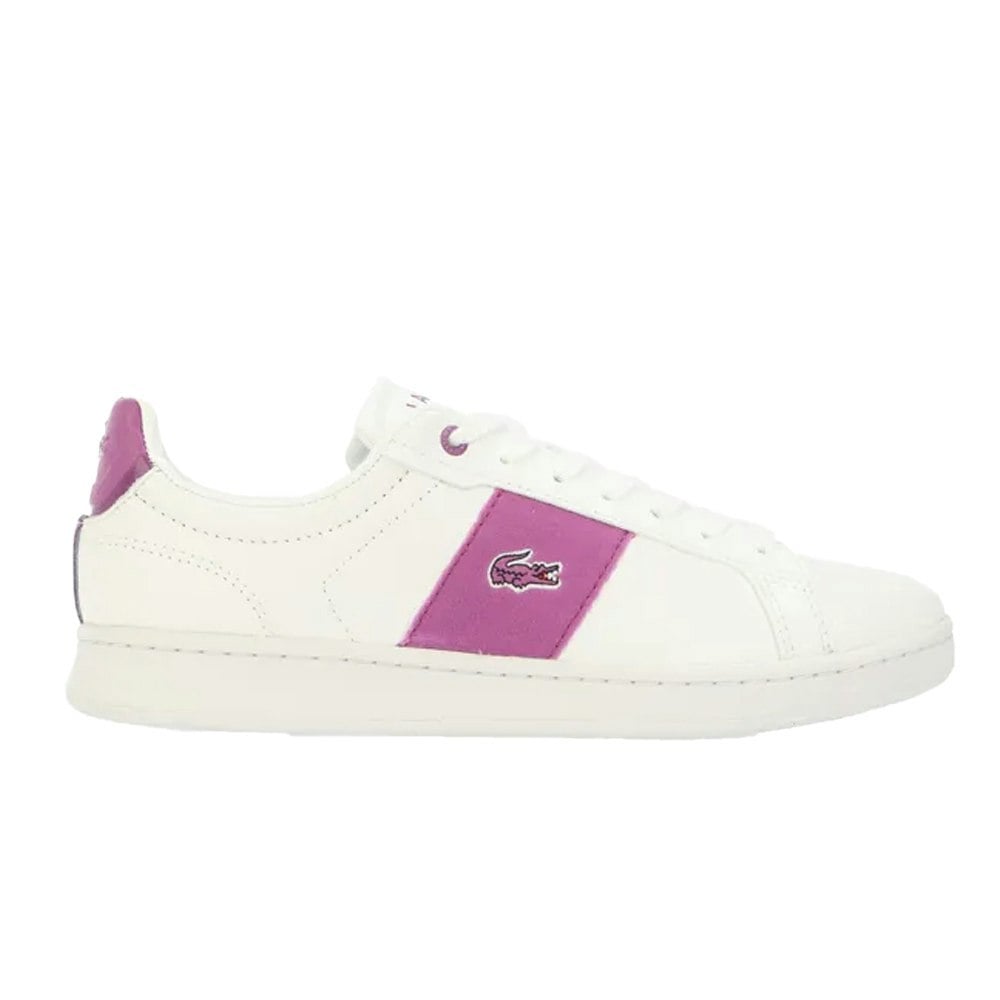 Lacoste Womens Carnaby Pro Leather Trainers - White/Purple