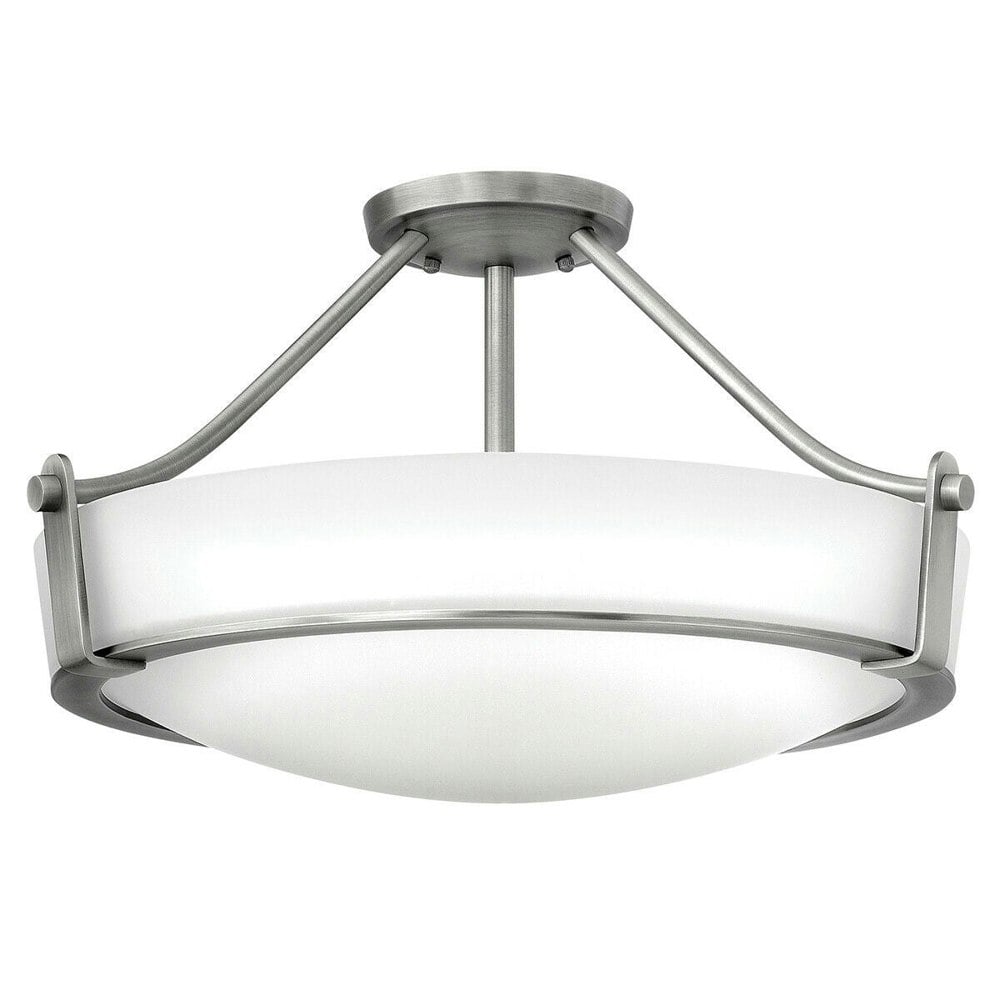2 Bulb Flush Light Low Ceiling Antique Nickel LED E27 60W Bulb Loops