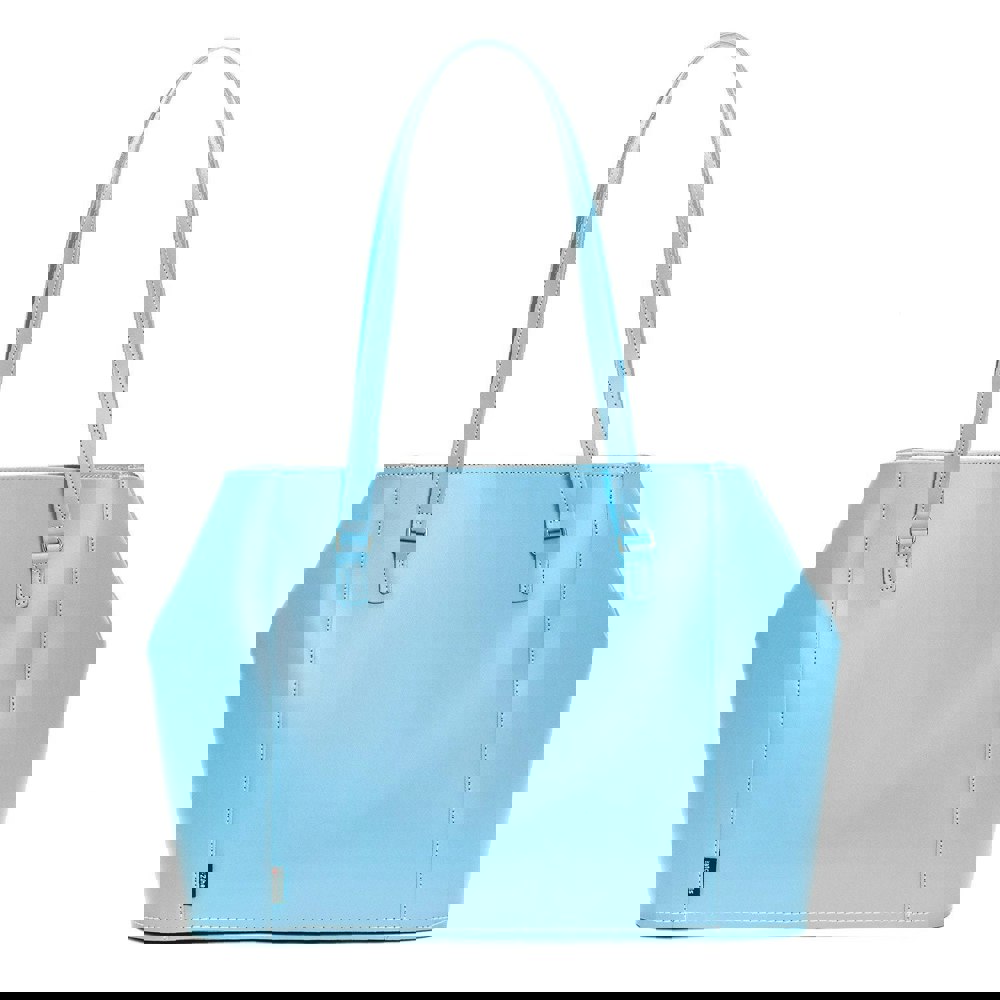 Pastel Baby Blue Leather Tote Bag - Tote - Zatchels