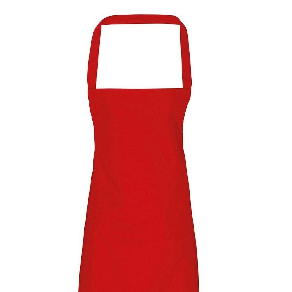Premier Unisex Adult Cotton Bibbed Apron - Red