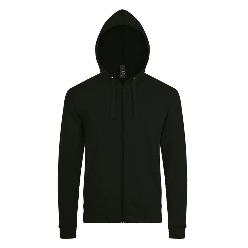 SOLS Mens Stone Zip Up Plain Hoodie - Black - Black - 50% Cotton/50% Polyester