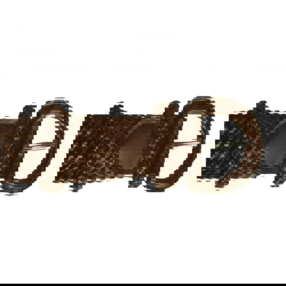 Eastern Counties Leather NLB04 Plaited Leather Waist Belt - Dark Brown