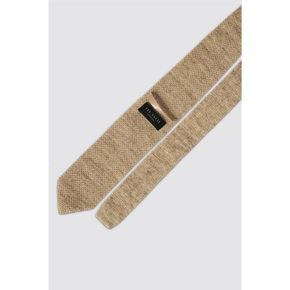 Ted Baker Oatmeal Knitted Linen Tie