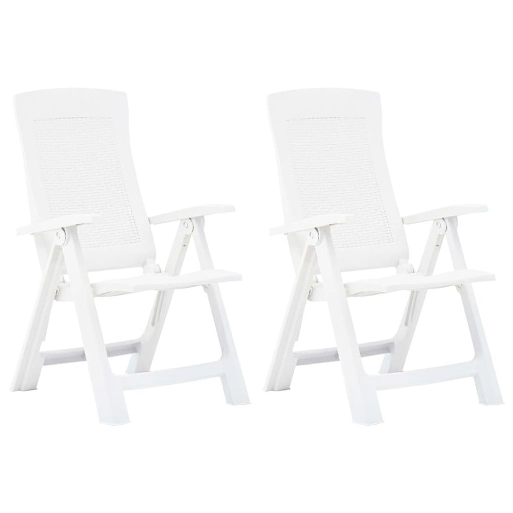 Berkfield Garden Reclining Chairs 2 pcs Plastic White