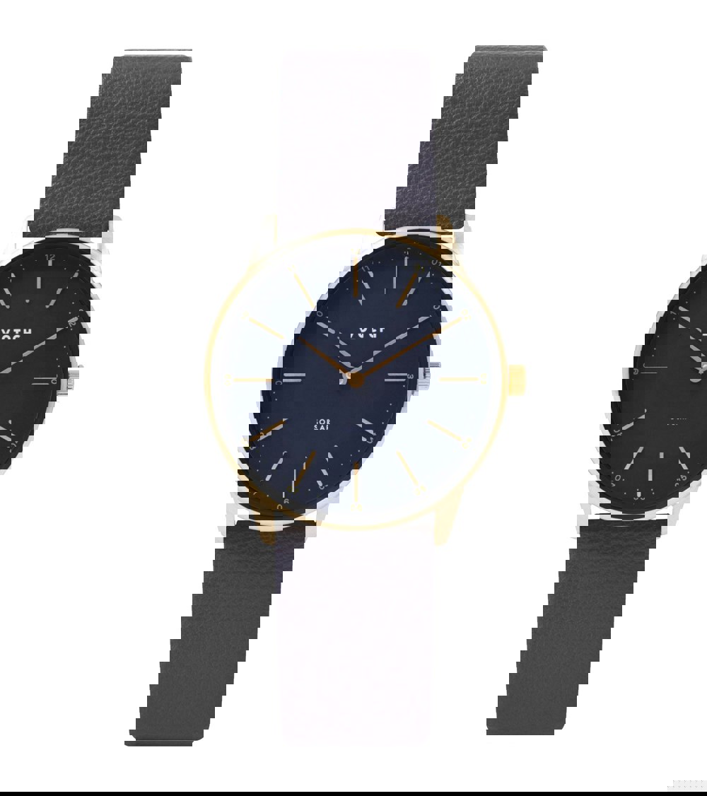 Votch Gold & Black with Steel Grey Watch | Solar Classic