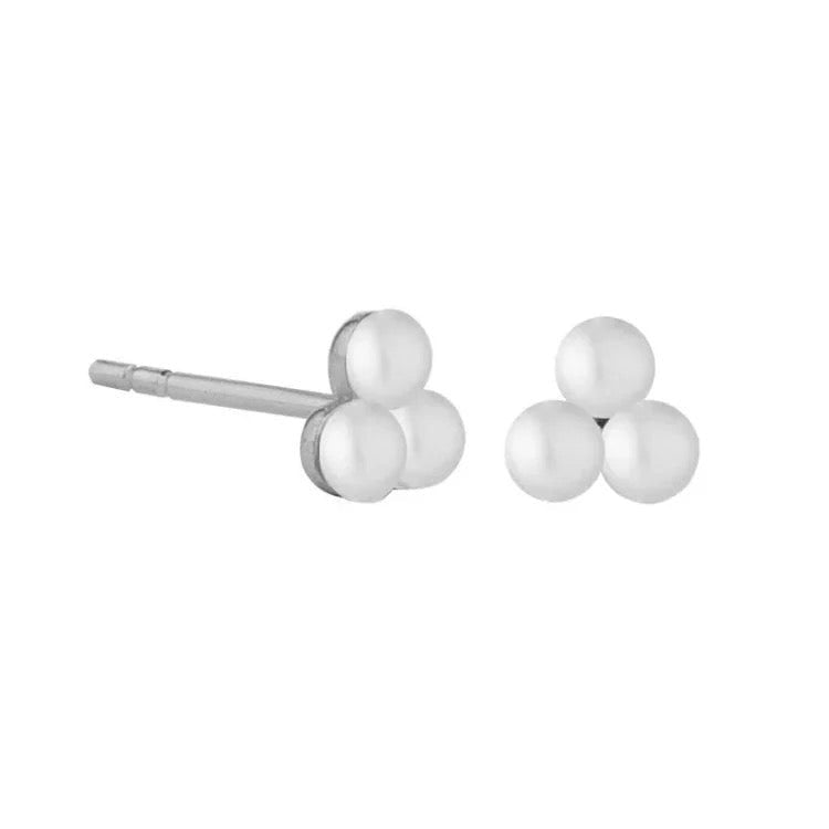 Gold Trip Treble Pearl Earrings