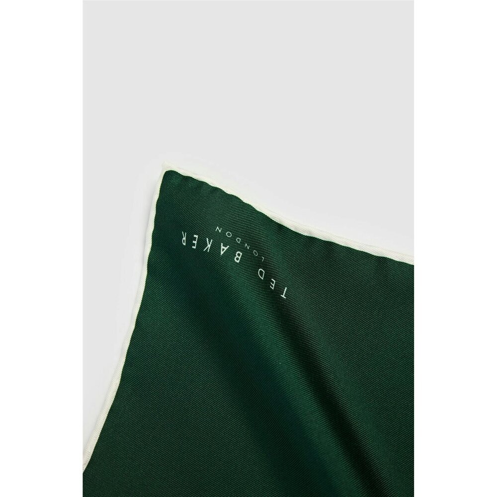 Ted Baker Bottle Green Contrast Pocket Square