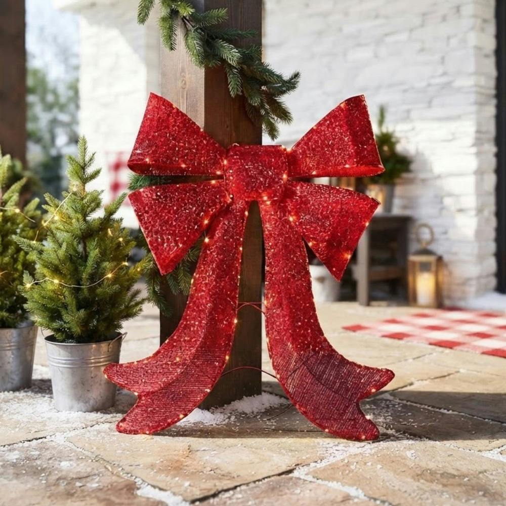 Garden Greatness Christmas LED Twinkling Large Festive Bow