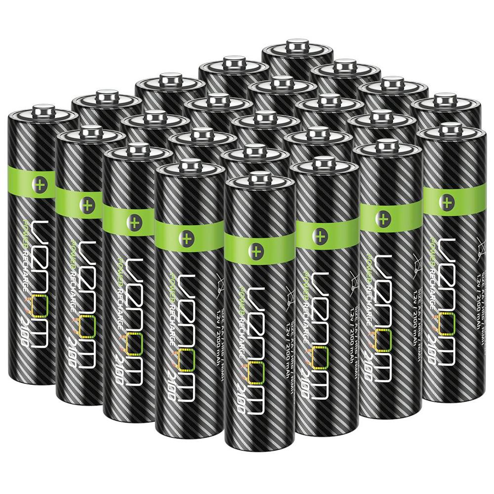 Venom Rechargeable AA Batteries - High Capacity 2100mAh (24-Pack)