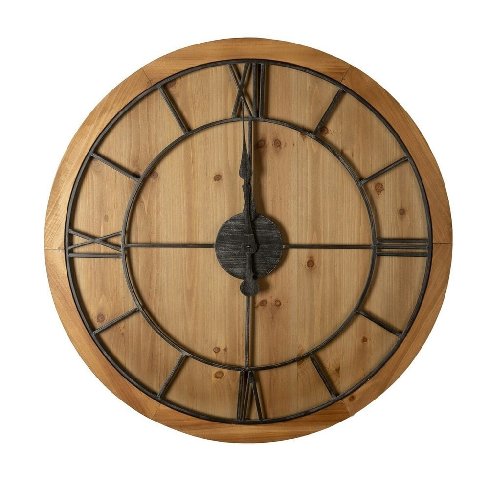 Hill Interiors Williston Wooden Wall Clock - Brown/Black