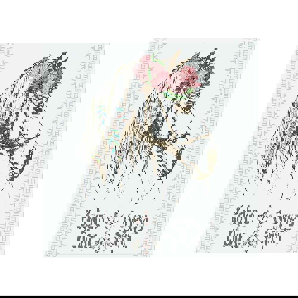 Benjamin Tate Design Horse With Flower Chic Splash Back